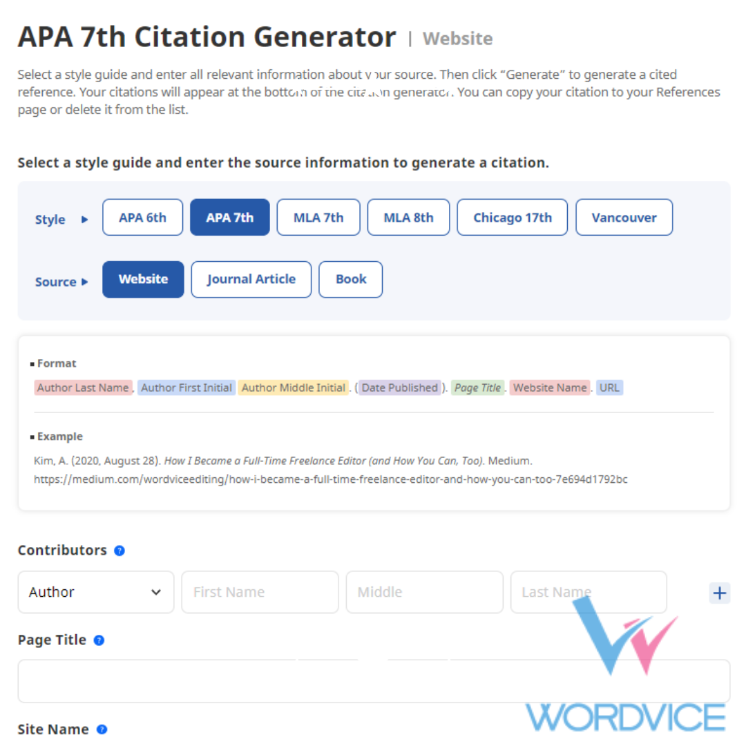 Wordvice Releases Free Citation Generator for Academic Research Authors